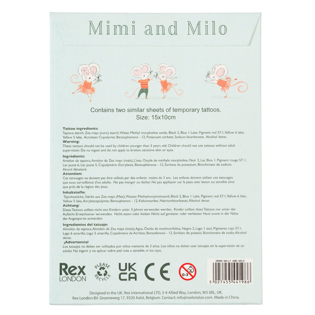29940 3 mimi milo temporary tattoos