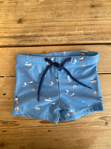 PLAVKY ŠORTKY UPF 50+ NÁMORNÍCKY ZÁLIV DARK BLUE 74/80