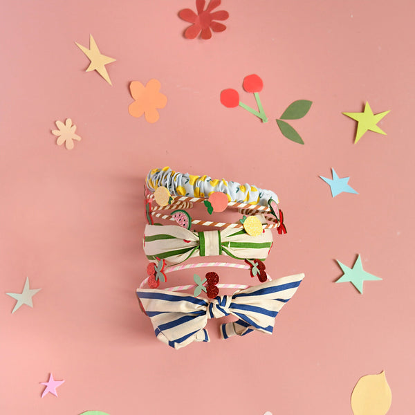 DETSKÁ DVOJITÁ ČELENKA DO VLASOV S OVOCÍM 🍉🍒🍋🍊