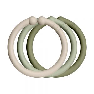 KRÚŽKY LOOPS 12KS rôzne farby (Color Vanilla / Sage / Olive)