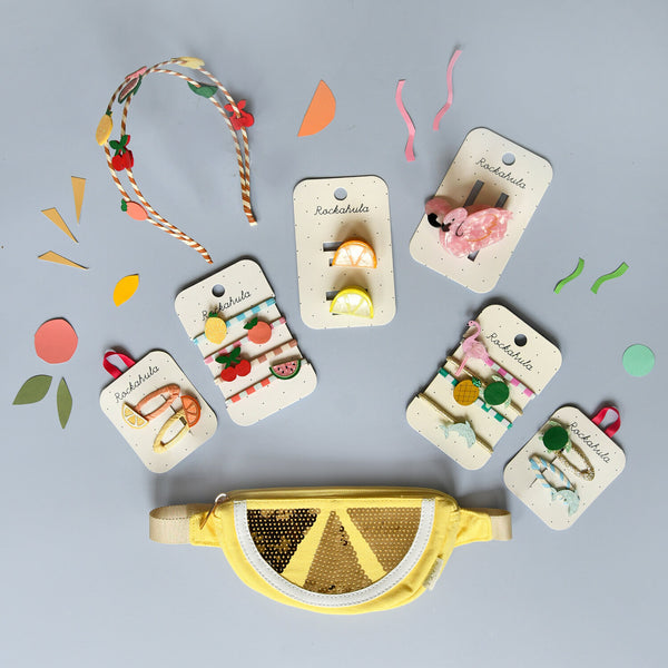 DETSKÁ DVOJITÁ ČELENKA DO VLASOV S OVOCÍM 🍉🍒🍋🍊