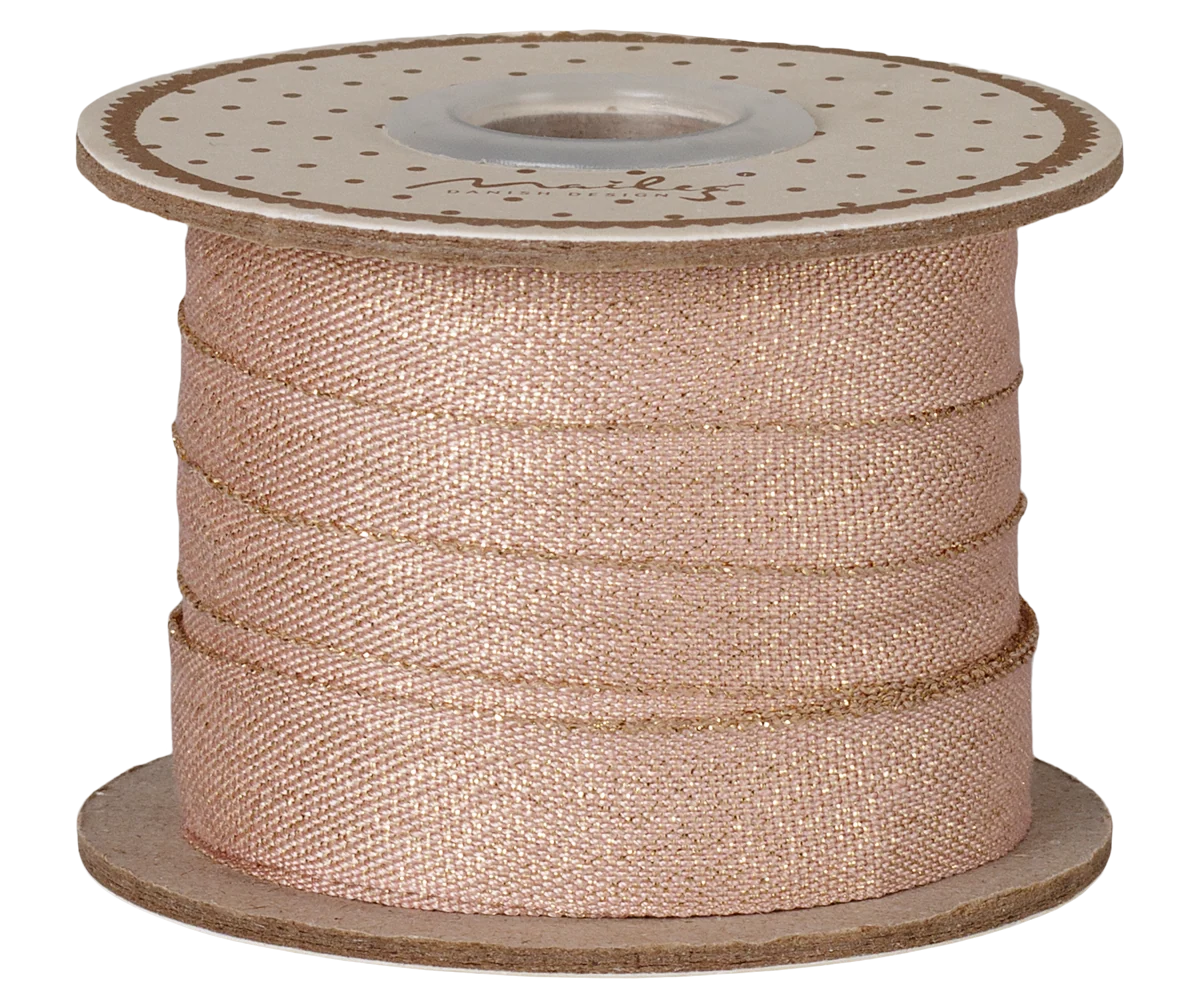 DARČEKOVÁ STUHA 10M Light rose/Gold