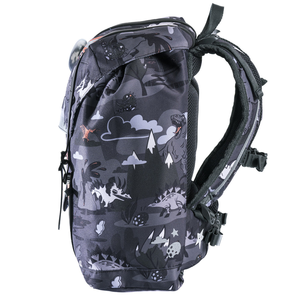 Školská taška Retro 22L Dinosaur Black – obrázok 3
