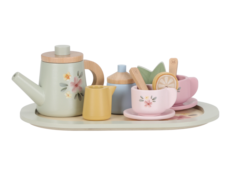 Čajový set drevený S kvetinovou potlačou – obrázok 5