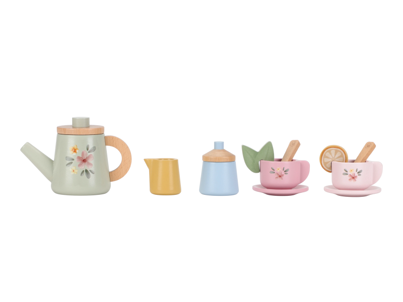 Čajový set drevený S kvetinovou potlačou – obrázok 7