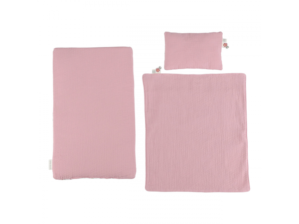 POSTIEĽKA PRE BÁBIKY DREVENÁ S PERINKOU PINK