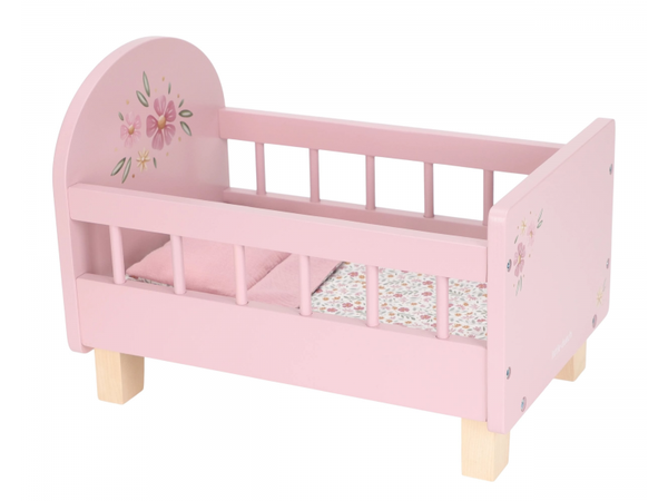 POSTIEĽKA PRE BÁBIKY DREVENÁ S PERINKOU PINK