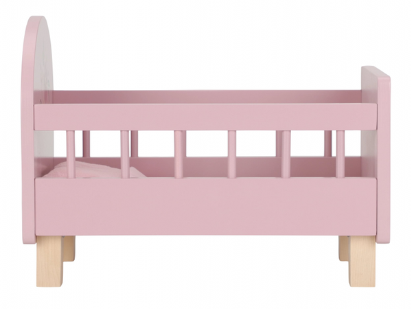 POSTIEĽKA PRE BÁBIKY DREVENÁ S PERINKOU PINK