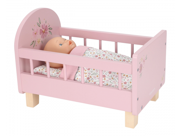 POSTIEĽKA PRE BÁBIKY DREVENÁ S PERINKOU PINK