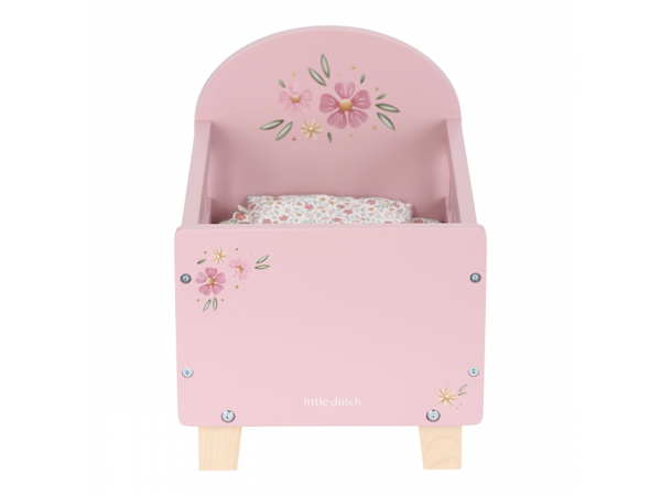 POSTIEĽKA PRE BÁBIKY DREVENÁ S PERINKOU PINK