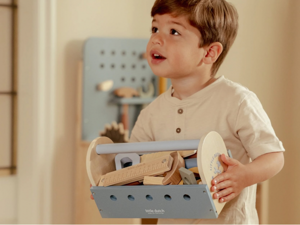 BOX S NÁRADÍM DREVENÝ BLUE