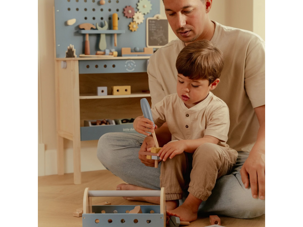 BOX S NÁRADÍM DREVENÝ BLUE