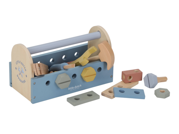 BOX S NÁRADÍM DREVENÝ BLUE