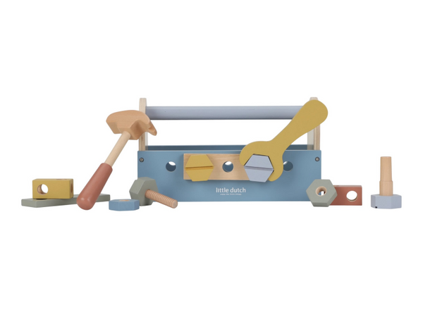 BOX S NÁRADÍM DREVENÝ BLUE