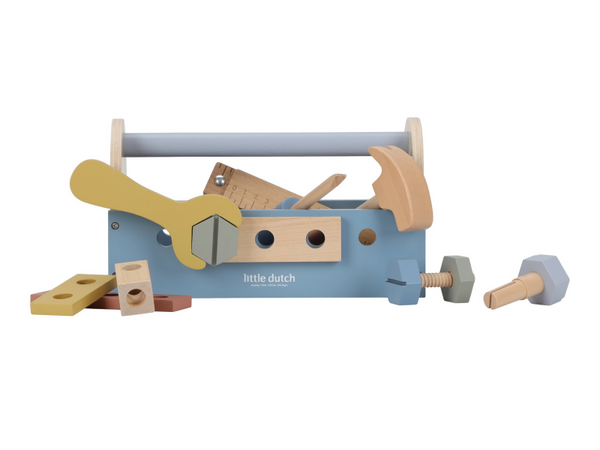 BOX S NÁRADÍM DREVENÝ BLUE