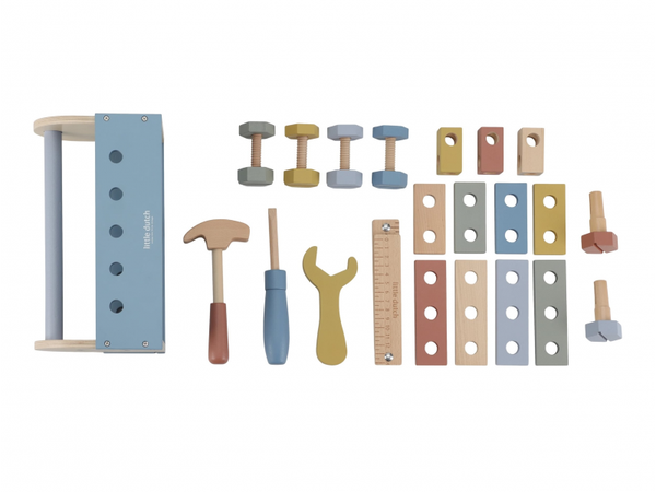 BOX S NÁRADÍM DREVENÝ BLUE