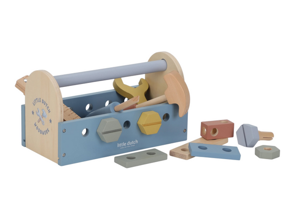 BOX S NÁRADÍM DREVENÝ BLUE