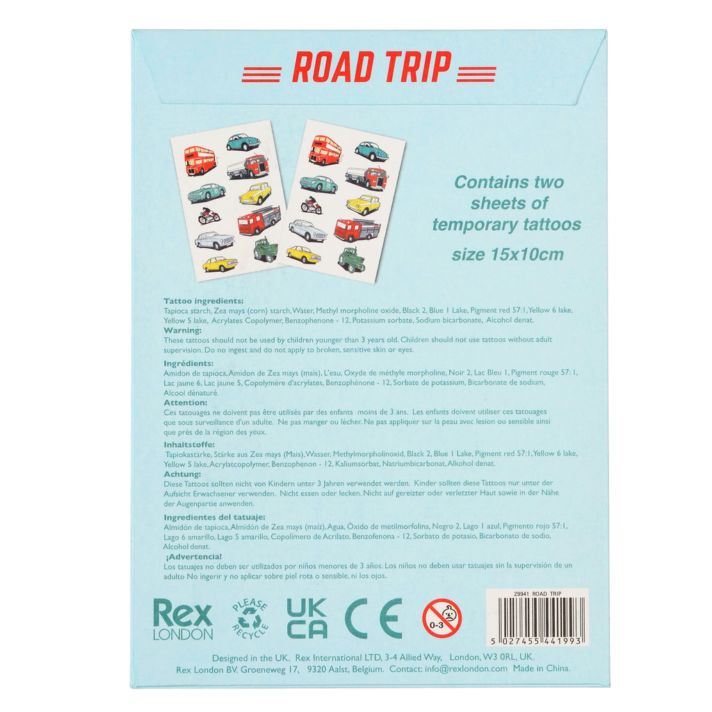 Dočasné tetovačky pre deti road trip – 2 hárky – obrázok 4
