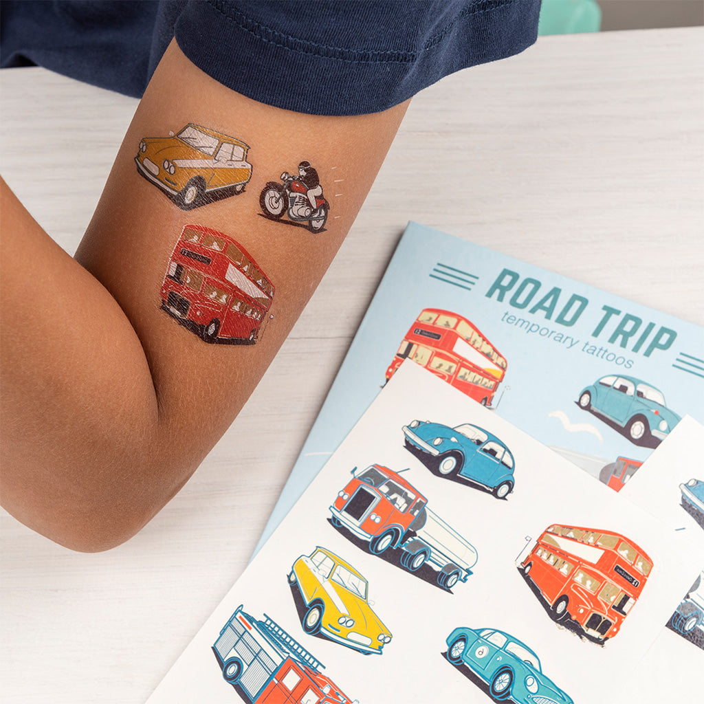 Dočasné tetovačky pre deti road trip – 2 hárky – obrázok 2