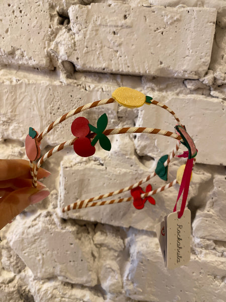 DETSKÁ DVOJITÁ ČELENKA DO VLASOV S OVOCÍM 🍉🍒🍋🍊