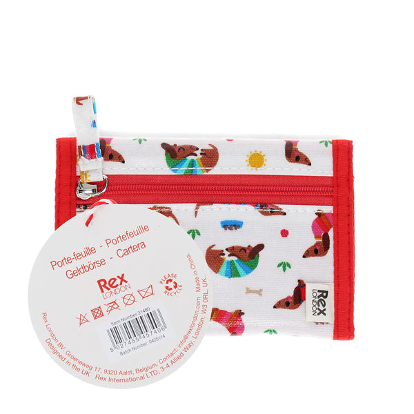 PEŇAŽENKA TROJDIELNA – BIELA A ČERVENÁ S JAZVEČÍKMI NA SLNKU 🌞🐶