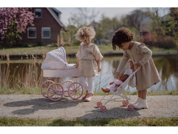 KOČÍK PRE BÁBIKY GOLFKY SKLADACÍ SOFT FLOWERS