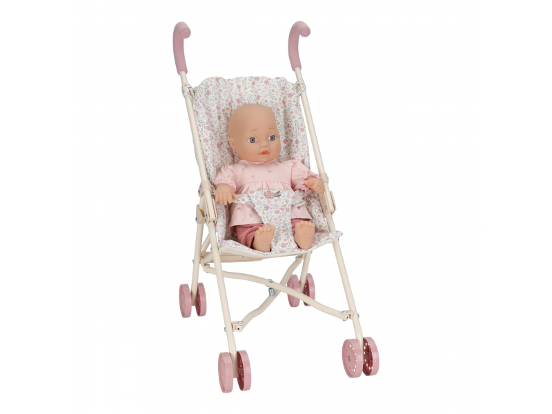 Kočík pre bábiky golfky skladací soft flowers – obrázok 9