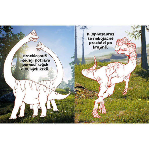 OMALOVÁNKY A 100 KS TETOVAČIEK CZ DINOSAURI