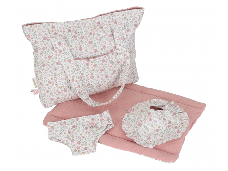 Prebaľovacia taška pre bábiky soft flowers – obrázok 2