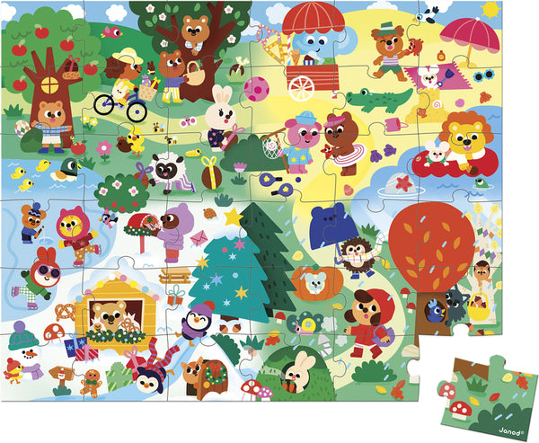 JANOD PUZZLE V KUFRÍKU ŠTYRI ROČNÉ OBDOBIA 36 KS 4R