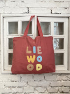 Taška plátená big totebag dusty rose - do vypredania – obrázok 2