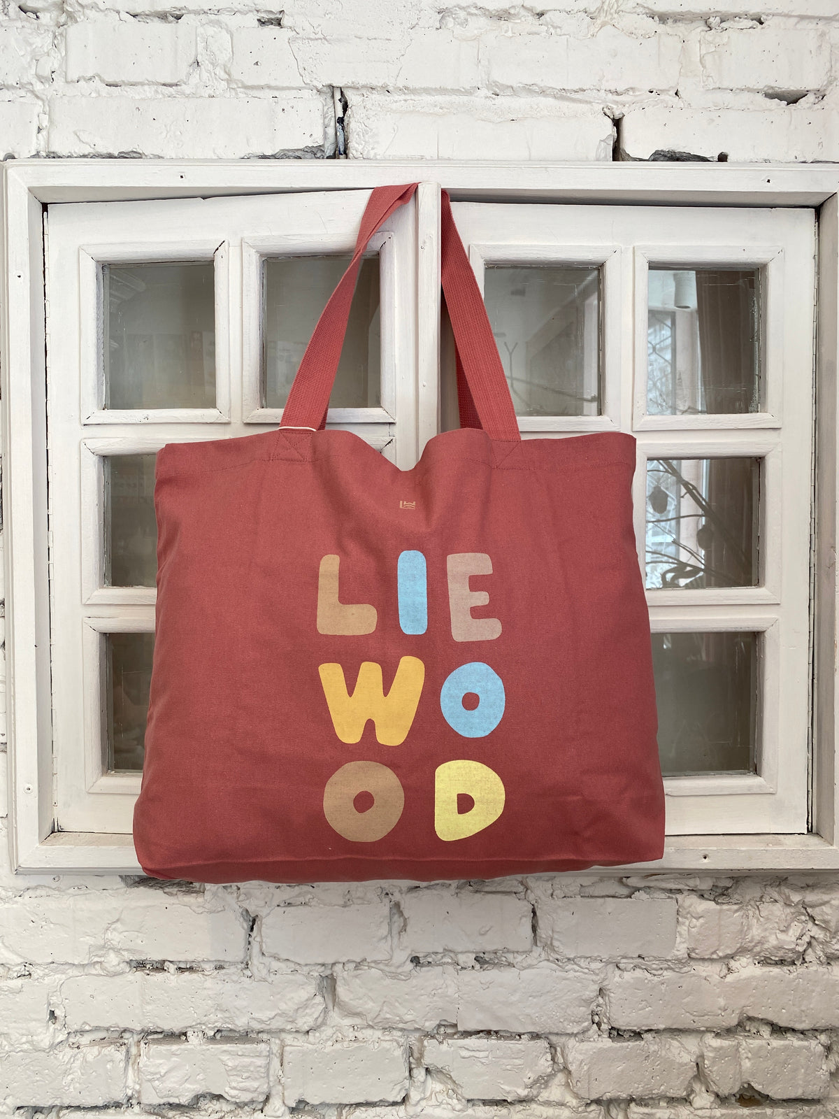 Taška plátená big totebag dusty rose - do vypredania – obrázok 2
