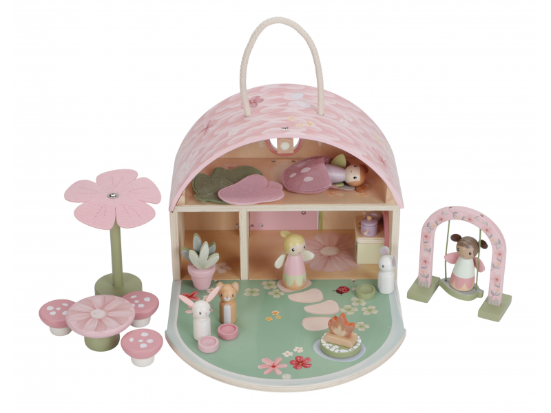 Domček pre víly drevený prenosný fairy garden