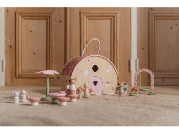 DOMČEK PRE VÍLY DREVENÝ PRENOSNÝ FAIRY GARDEN