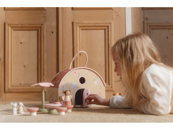 DOMČEK PRE VÍLY DREVENÝ PRENOSNÝ FAIRY GARDEN