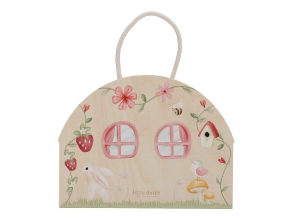 DOMČEK PRE VÍLY DREVENÝ PRENOSNÝ FAIRY GARDEN