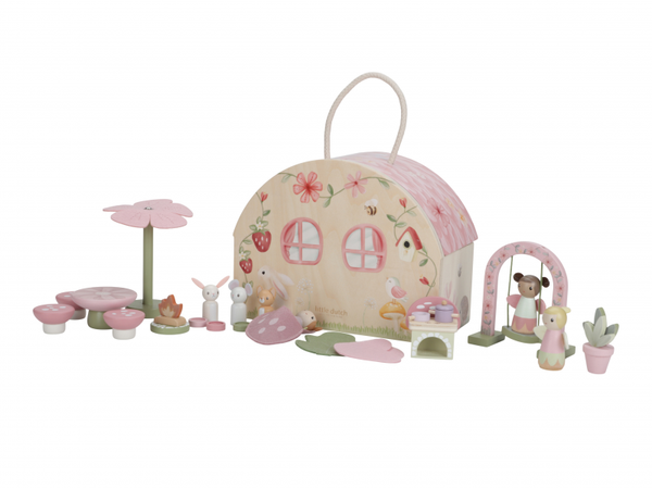 DOMČEK PRE VÍLY DREVENÝ PRENOSNÝ FAIRY GARDEN