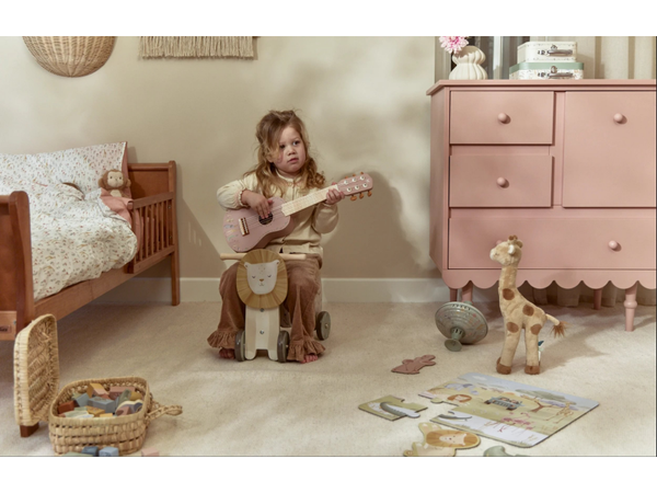 LITTLE DUTCH GITARA DREVENÁ PINK SAFARI FRIENDS