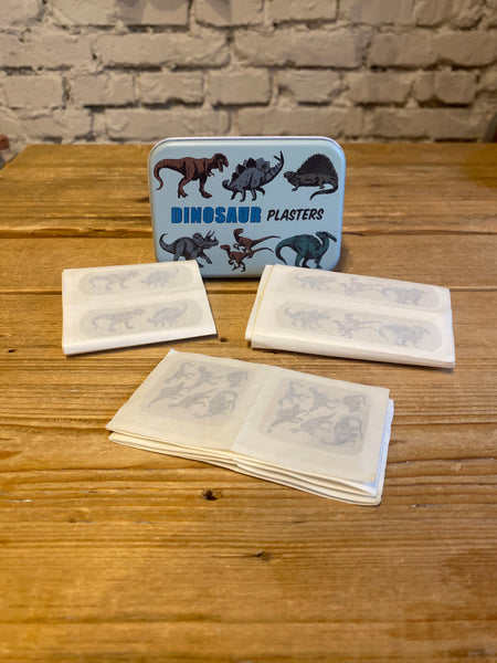 DETSKÉ NÁPLASTE S DINOSAURAMI V KOVOVEJ DÓZE 🦖 – 30 KS