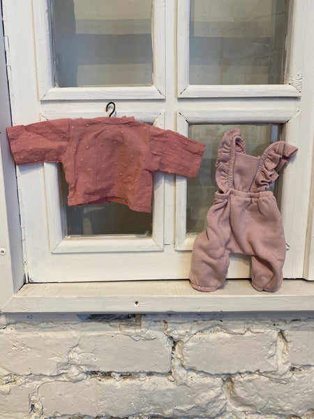 SET OBLEČENIA MINIKANE - OVERAL S BLÚZKOU ružová