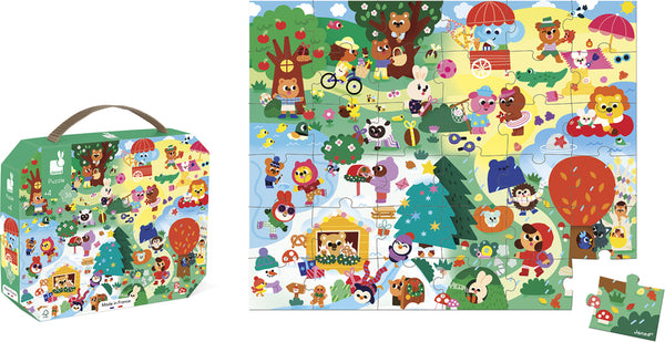 JANOD PUZZLE V KUFRÍKU ŠTYRI ROČNÉ OBDOBIA 36 KS 4R