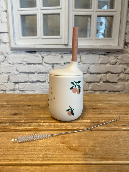 POHÁR SO SLAMKOU peach