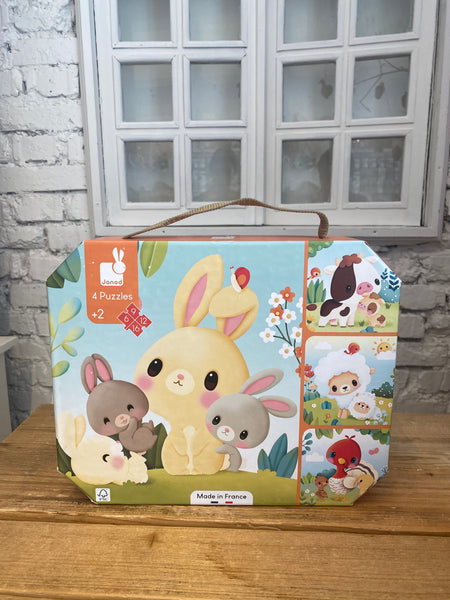 FARMA ZVIERATKÁ 4V1 PUZZLE V KUFRÍKU 2R