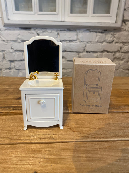 UMÝVADLO SO ZRKADIELKOM off white (malý nábytok MAILEG)