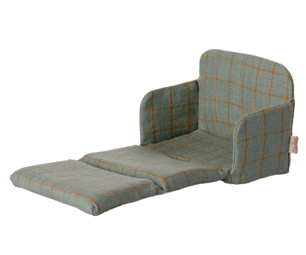 ROZKLADACIA SEDAČKA modrá károvaná - do vypredania