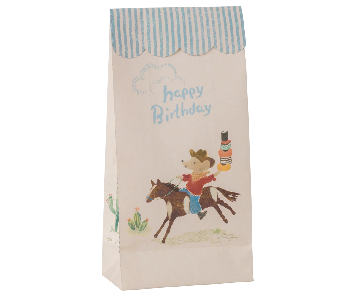 Papierové darčekové taštičky MAILEG – cowboy 12ks – obrázok 3