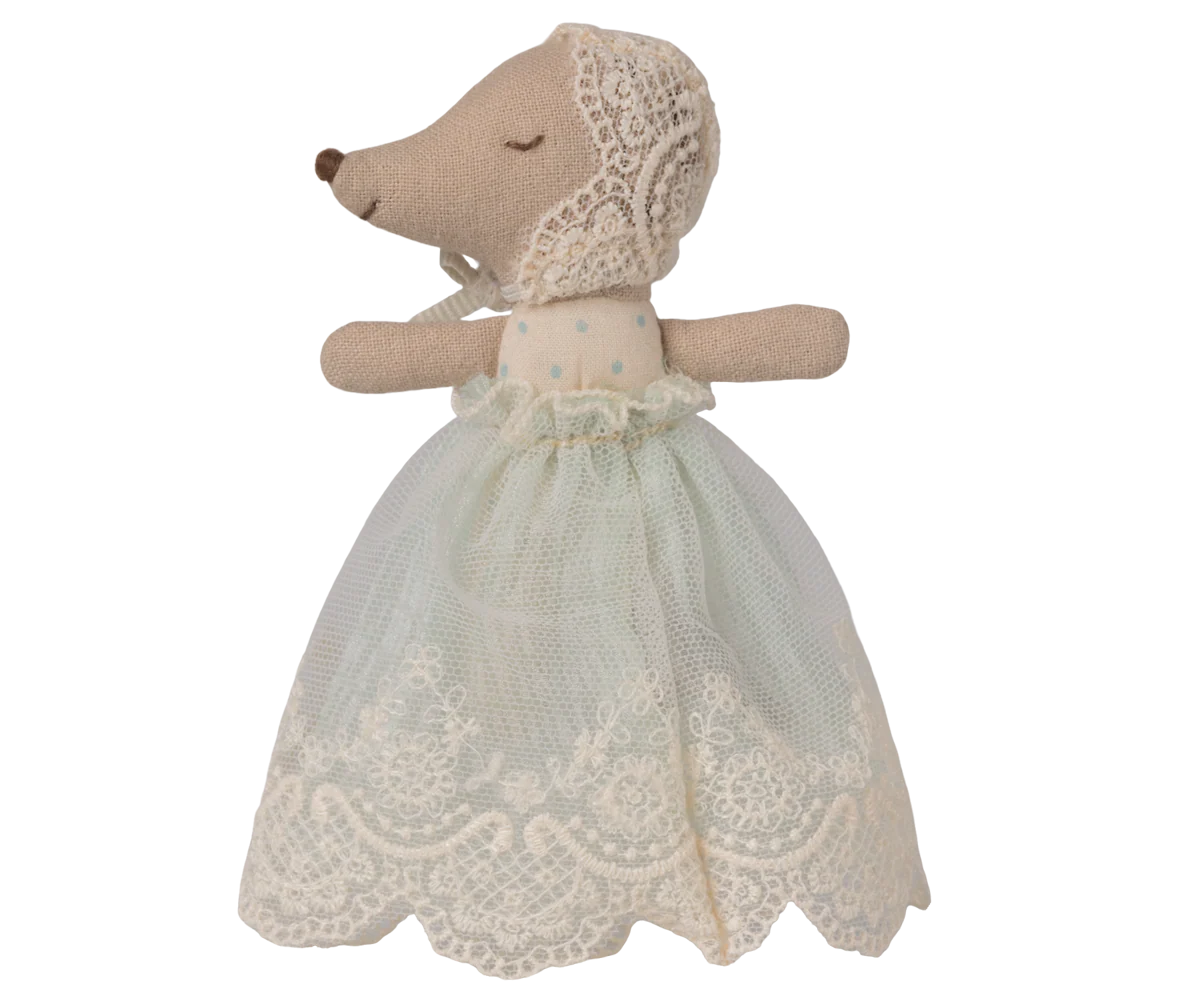 Baby myška MAILEG V slávnostných šatách mint – obrázok 2