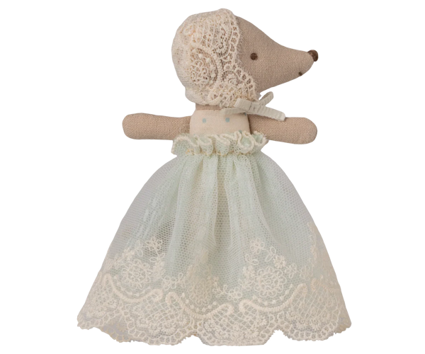 BABY MYŠKA MAILEG V SLÁVNOSTNÝCH ŠATÁCH mint