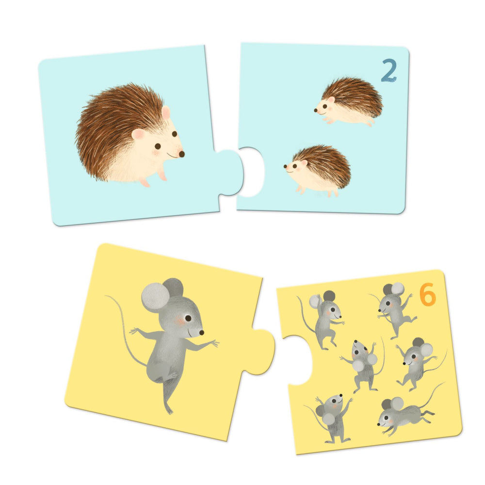 Puzzle duo mláďatá zvierat 6ks 12dielov 2R+ – obrázok 2