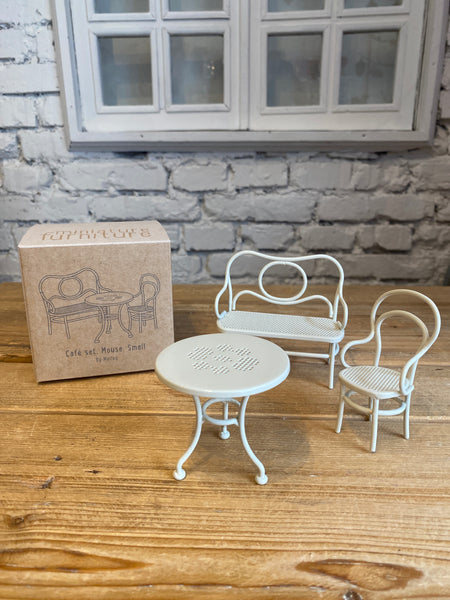 LAVICA SO STOLÍKOM off white (malý domček MAILEG)